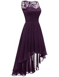 Dressystar Vestido para dama de honor, diseño floral, encaje, maxivestido