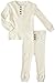 Burt's Bees Baby Unisex Baby Pajamas, Tee and Pant 2-Piece PJ Set, 100% Organic Cotton, Ivory Rib, 12 Months