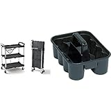 Olympia Tools Pack-N-Roll Folding Collapsible Service Cart, Black, 50 Lb. Load Capacity per Shelf & Rubbermaid Deluxe Carry C