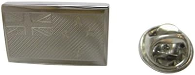 Silver Toned Etched New Zealand Flag Lapel Pin