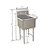 ACE 1 Compartment Stainless Steel Commercial Food Preparation Sink w/Crossing Bar on Legs ETL Certified (18x18 Tub)