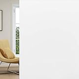 rabbitgoo Window Privacy Film No Glue, White Frosted Glass Films for Bathroom Home Office, Removable Window Vinyl Frosting Film for Glass Covering, Anti UV (Matte White, 23.6 x 78.7 inches)
