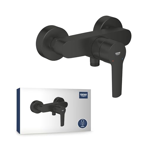 GROHE Start, Duscharmatur Aufputz (Mischbatterie für die Dusche, eigensicher gegen Rückfließen, Brausearmatur mit Metallhebel, langlebige Oberfläche), schwarz, 322792432