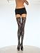 Sexy rose lace thigh high stockings with lace top hosiery Leg Avenue 9762 Black
