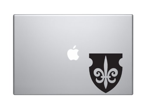 Fleur de lis #1 - Family Shield Lily Flower Heraldic Crest - 5" Black Vinyl Decal Sticker Car Macbook Laptop
