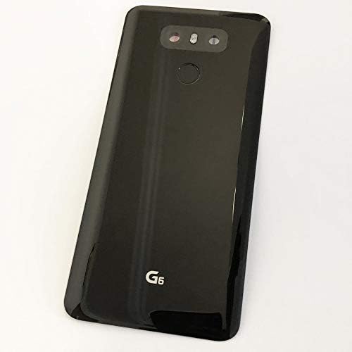 Battery Door Back Cover with Fingerprint Flex Sensor + Camera Glass Lens Cover Fix Replacement Repair Parts for LG G6 H870, LS993, H872, H871, VS988 (Astro Black)