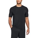 Under Armour Men's Athlete Recovery Short sleeve Sleepwear, Black/Carbon Heather, Large