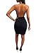 Womens Sexy Halter Floral Sequin See Through Backless Sleeveless Bodycon Club Party Short Mini Dresses Black S