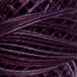 Valdani Perle Cotton Size 8 Embroidery Thread, 72 Yard Ball - o86 ''Ripened Plum (variegate)