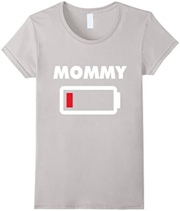 Women's Mommy Battery Empty shirt -  Mom and Son matching Outfits 1 Medium Silver
