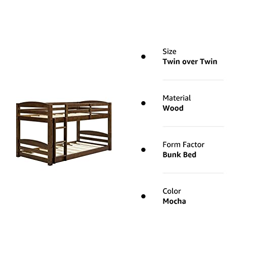 Dorel Living Sierra Twin over Twin Bunk Bed Mocha DL7891 model Pricepulse