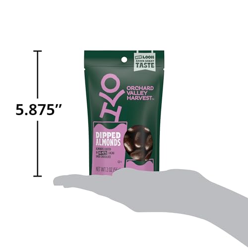 ORCHARD VALLEY HARVEST DARK CHOCOLATE COVERED ALMONDS, 2 OUNCE BAG, GLUTEN FREE, NON-GMO, NO ARTIFICIAL INGREDIENTS