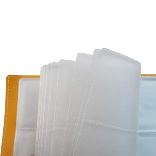 Enyuwlcm PU Leather Business Card Book Organizer Journal Name Card Book Holder for Women Hold 240 Cards Yellow - Thumbnail 2