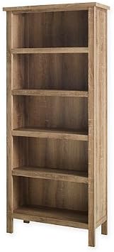 Chatham House Acadia 5-Shelf Bookcase, Rustic Oak Finish