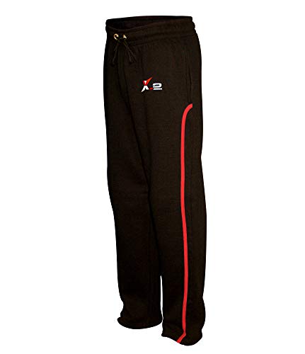 X-2 Mens Athletic Fleece Tracksuit Jogging Sweatsuit Activewear Red-Black XXL