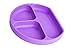 Babiere Silicone Toddler Plate – Powerful Suction Base Stays Put to Highchair – Grip Dish with Divided Sections – BPA & Toxin Free, Microwave & Freezer Safe – Free Silicone Baby Spoon – Purple