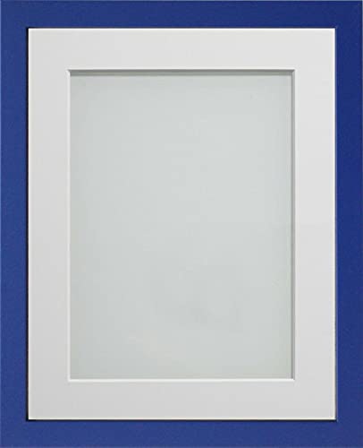 Frame Company Jellybean Range Royal Blue Wooden 7x5 inch Picture Photo Frame with White Mount for Image 6x4 inch * Choice of Colours & Sizes* Fitted with Perspex