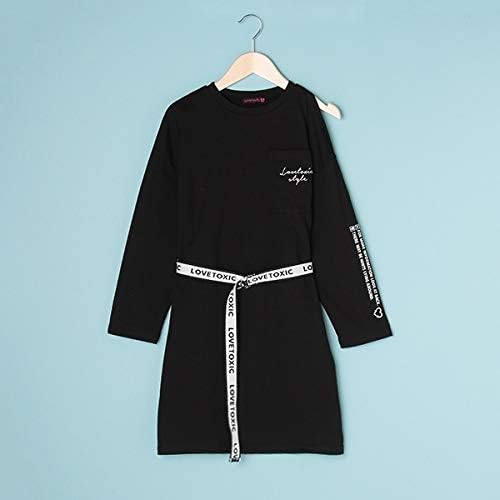 Amazon ラブトキシック Lovetoxic ロゴベルトつきアシメ肩開きtシャツワンピース クロ L 160 ガールズ 通販