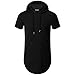 OLRIK Men's Hipster Hip Hop Short Sleeve T-Shirt with Zipper Trim Black XL