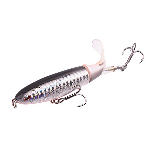 Dcolor 8 Pièces Séries10cm 13g Popper Flottant Leurre De Pêche Artificiel Appat Dur Queue Tournante De Wobbler Attirail…