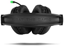 XonarX6 - Casque avec Microphone (Console de Jeu Vidéo + PC/Jeux Vidéo, Binaural, USB, Bandeau, Noir, Vert, Vert, Simili Cuir), Noir/Vert