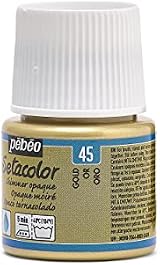 PEBEO Setacolor Opaque Fabric Paint 45ml Shimmer Gold - Vibrant Finish view 9