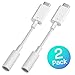 Insten [2 Pack] USB C to 3.5mm Headphone Audio Adapter, Type C Aux Converter realtak DAC Hi-res Chipest Compatible with Google Pixel 3/2/XL iPad Pro 11