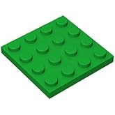 Classic Building Plate 4x4,100 Piece, Compatible with Lego Parts and Pieces 3031, Creative Play Set - 100% Compatible with All Major Brick Brands(Colour:Green)