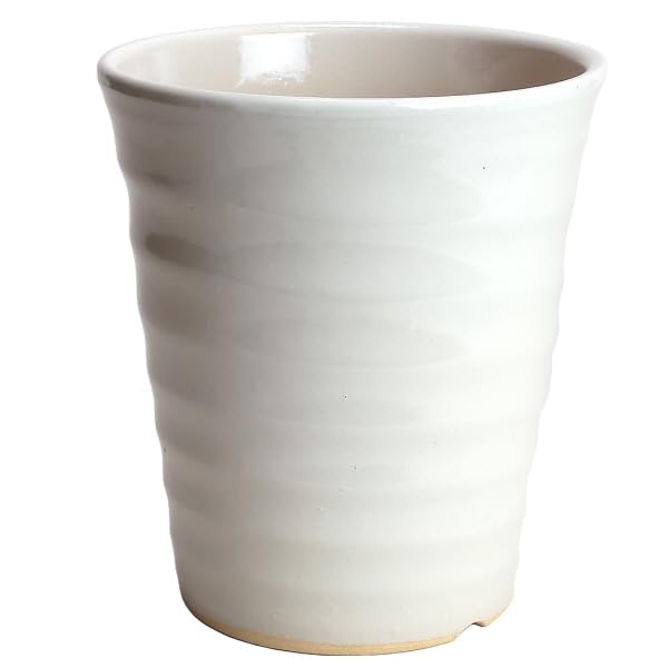 鉢 三河焼 KANEYOSHI 【日本製/安心の国産品質】 陶器 植木鉢 三河焼 フラワーロード ホワイト 白釉 6号 の商品画像