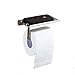 Toilet Paper Holders Wall Mount Toilet Paper Holder ,Stainless Steel Bathroom Tissue Holder with Mobile Phone Storage Shelf, for Kitchen and Bathroom 304 Stainless Steel Silver