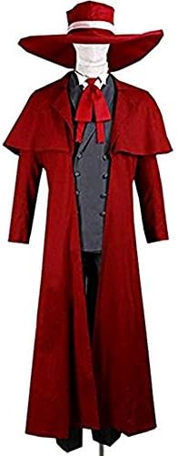 Cosnew Halloween Anime Party Alucard Uniform Cosplay Costume Red with Sunglass