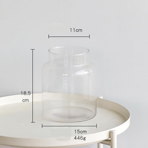 Clear Vases for Centerpieces Glass Innjoii - Large Vase Wide Flower Vintage Modern Big Mouth Giant Home Decor, Bouquet for Wedding Living Room Dining Table