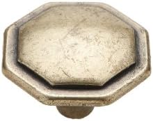 Knobware R6014/1-1-4in/AB 1-1/4-Inch Antique Brass Hexagon Knob