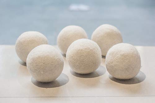 De Kulture Hand Made Pure New Zealand Wool Dryer Balls (3x3 DH/Set of 6) Laundry, Fabric Softener, Reusable, Shorten Drying Time, Reduces Wrinkles(White) - Thumbnail 3