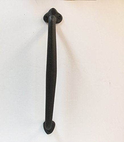 Rustic cast iron door handle 12" vintage bakery sh…