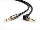 BlueRigger 3.5mm Right Angled Male to Flat Male Stereo Audio Cable - 6 Feet (Black) - Supports iPhone, iPod, iPad, Kindle Fire, Android and other Smartphones