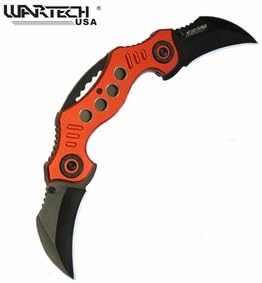 WarTech "Spellblade of the Corrupted" Double Hawkbill Folding Karambit Knife- Red