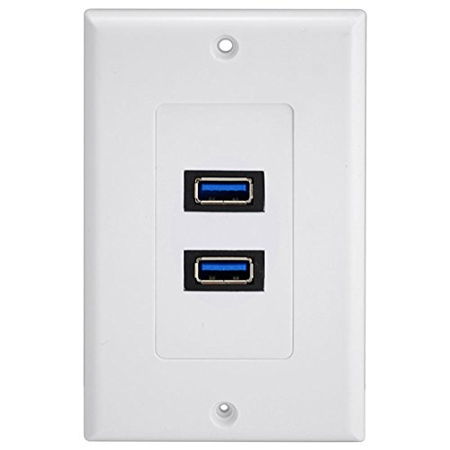 USB 3.0 2Ports Wall Socket Charger Receptacle Outlet Plate Panel Dock Station