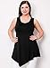 Made By Johnny MBJ WT671 Womens Summer Sleeveless Irregular Handkerchie Hem Loose Tunic Tops Flowy Blouses Shirt M Black