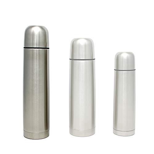 GRÃWE Thermosflasche, Edelstahl Trinkflasche, Thermoskanne, Isolierflasche für unterwegs mit Becher, Auslaufsicher, Spülmaschinengeeignet, Silber, 1 Liter – Bild 6