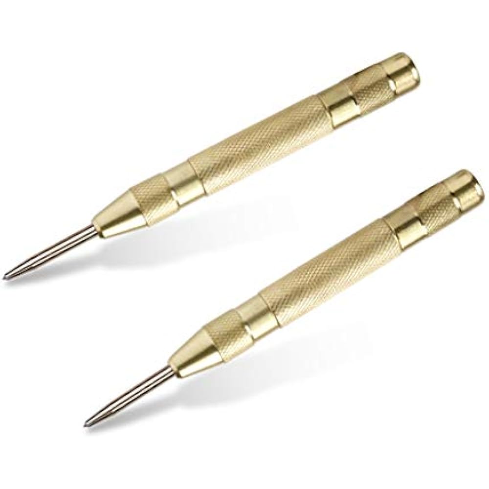 2 Pack Automatic Center Punch, Pamiso 5.1 Inch Spring Loaded Drill Tool