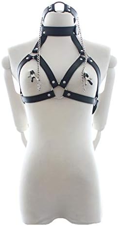 JADEKIOR Punk Cage for Women Women Leather Chain Women Leather Harness Bra