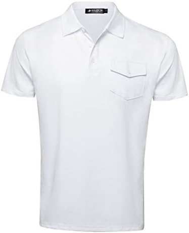 Polo Shirts Cotton Causal Shirts with Pocket Golf Polo T-Shirts