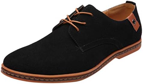 Sunyastor Men's Suede Leather Lace Up Oxfords Dress Shoes Fashion Business Casual Shoes Work Shoes