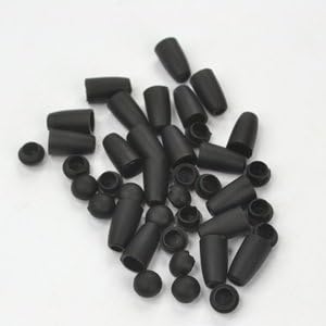 Good done 100 Pcs Plastic Black Color Detachable Cap Cord Locks Stop End for Lanyard Backpack Clothing
