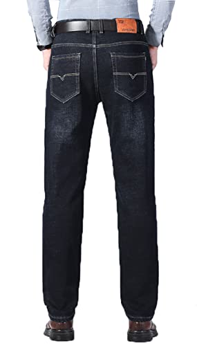 Olmecs Jeans Homme Droite Lâche Grande Taille Business Stretch Pantalon Décontracté Noir 34