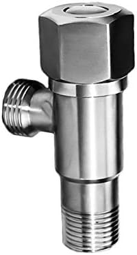 FYTRONDY Stainless Brushed Steel TWO WAY Angle Valve, G1/2" Inlet, G1/2" outlet