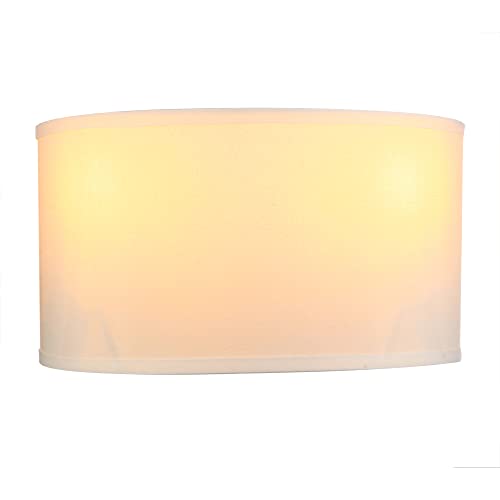 PERMO Indoor Bedside Hidden Night Wall Lamp Single 2-Lights Vintage Industrial Fixture with Semicircular Fabric Shade for Reading Bedroom Living Room Dining Room Hotel(White)