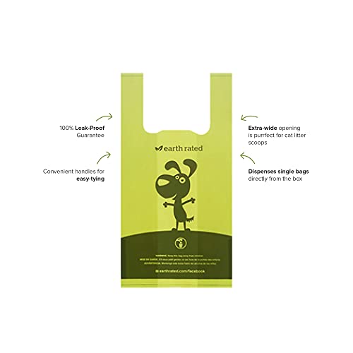Earth Rated Dog Poop Bags with Handles, Easy Tie and Guaranteed