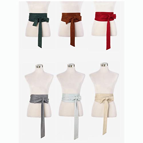 Women Wide Bow Obi Belt Sash Tie Cinch Waist Strap - Thumbnail 4
